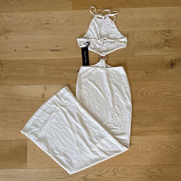 White Fox Maxi Dress Soft Sands Size XS Nide Beige Cream - Picture 5 of 6